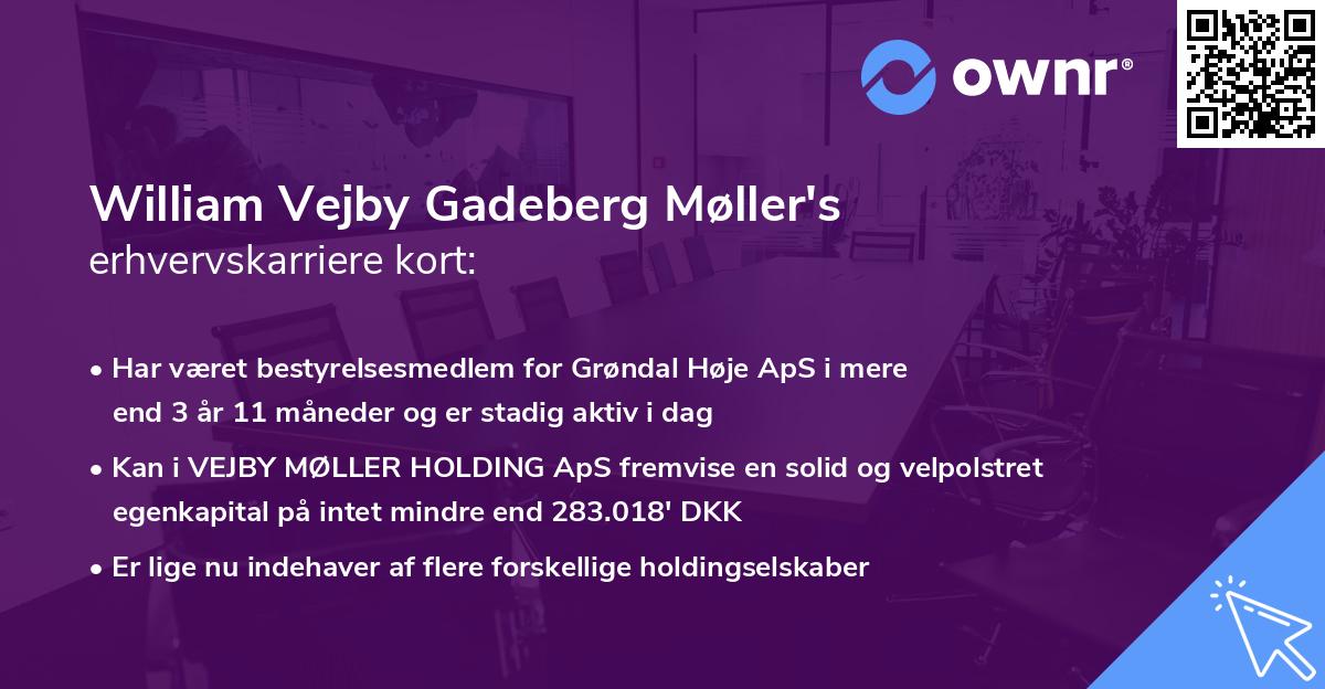 William Vejby Gadeberg Møller's erhvervskarriere kort