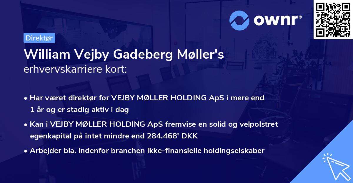 William Vejby Gadeberg Møller's erhvervskarriere kort