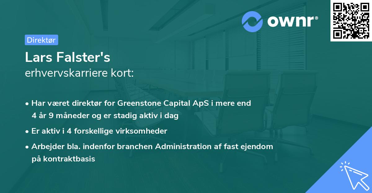 Lars Falster's erhvervskarriere kort