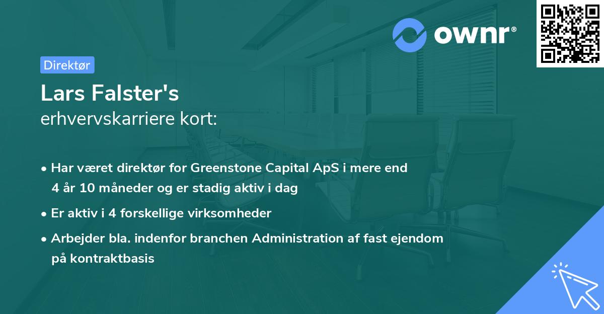 Lars Falster's erhvervskarriere kort