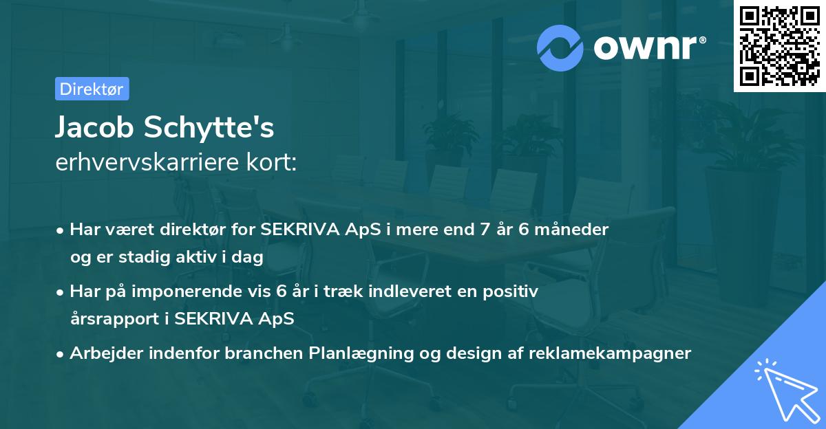 Jacob Schytte's erhvervskarriere kort