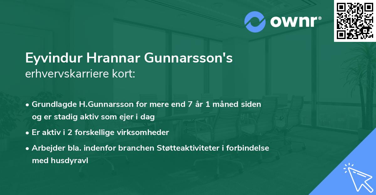 Eyvindur Hrannar Gunnarsson's erhvervskarriere kort