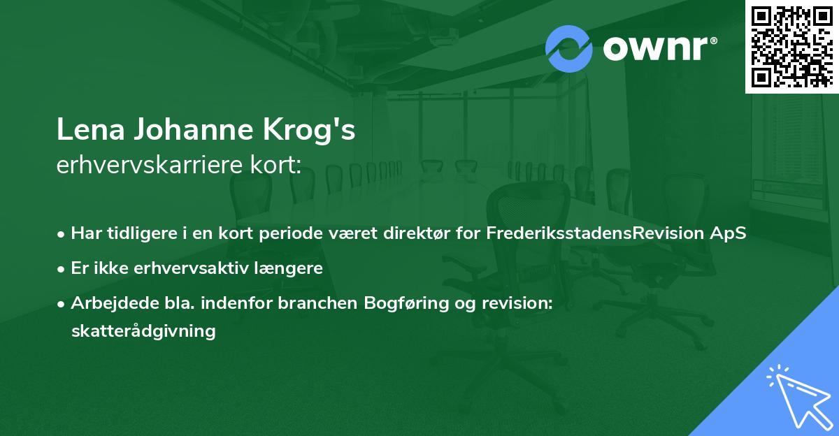 Lena Johanne Krog's erhvervskarriere kort
