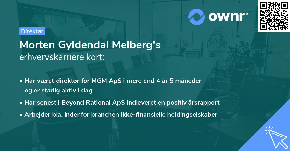 Morten Gyldendal Melberg's erhvervskarriere kort