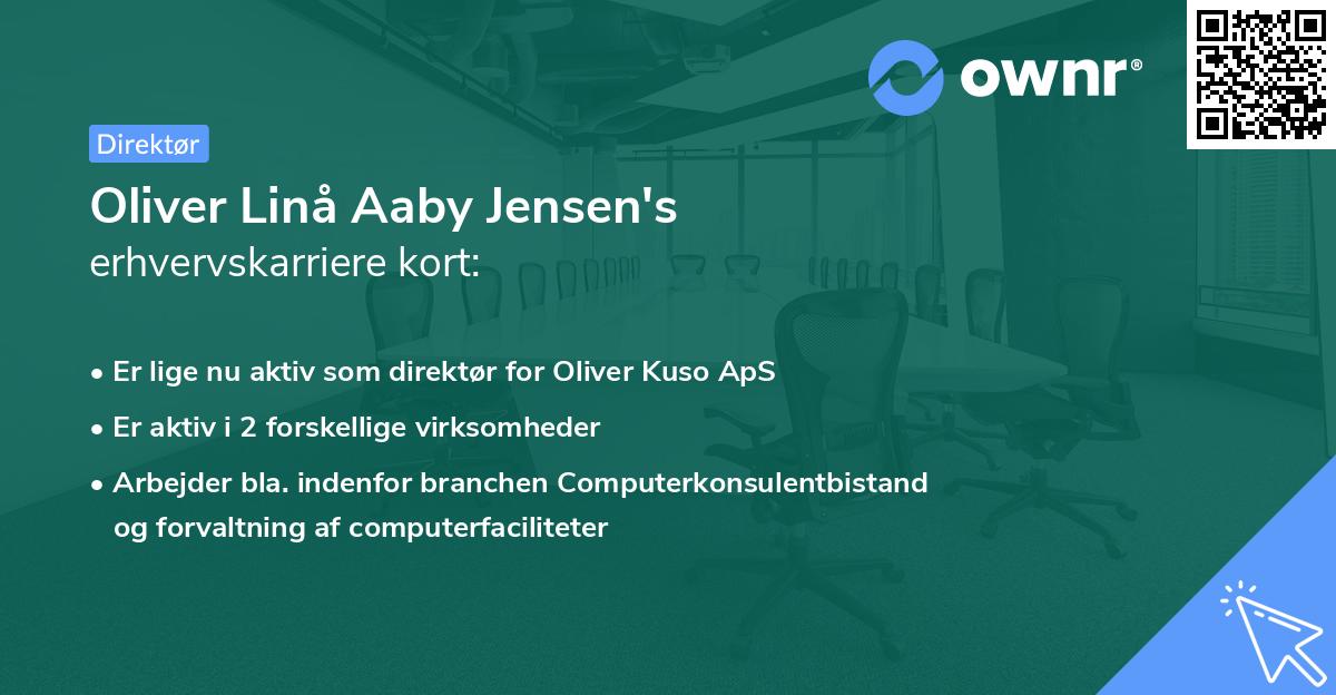 Oliver Linå Aaby Jensen's erhvervskarriere kort