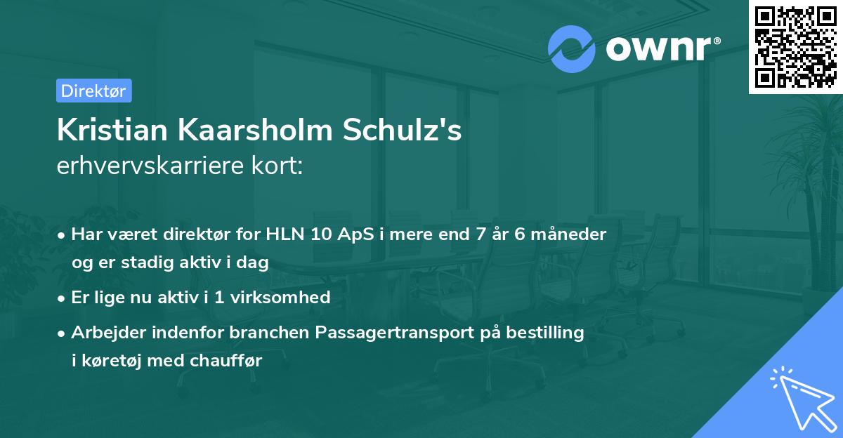 Kristian Kaarsholm Schulz's erhvervskarriere kort