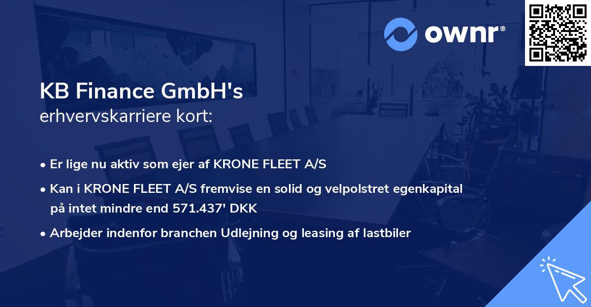 KB Finance GmbH's erhvervskarriere kort