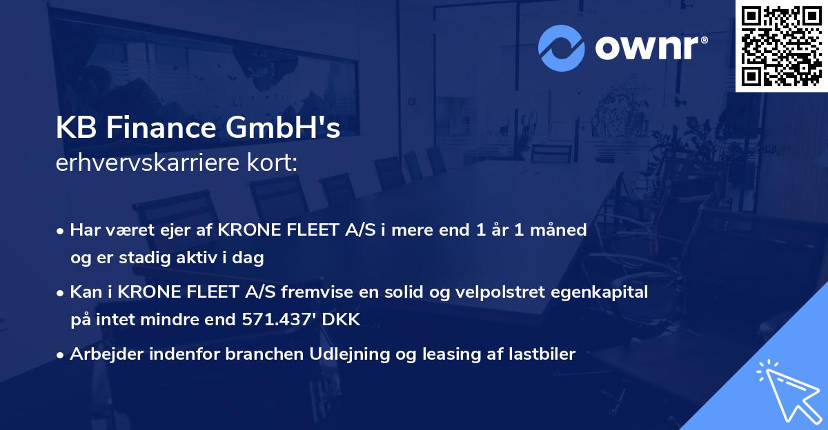 KB Finance GmbH's erhvervskarriere kort