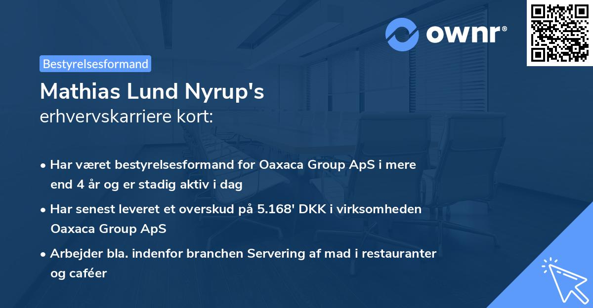 Mathias Lund Nyrup's erhvervskarriere kort