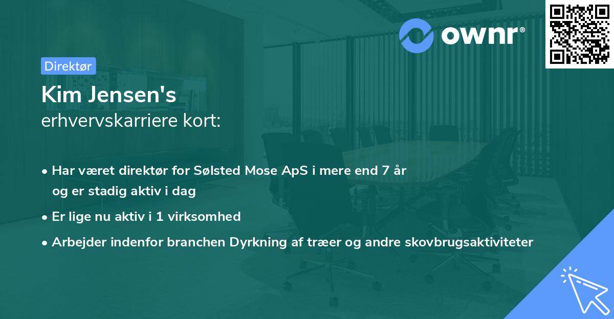Kim Jensen's erhvervskarriere kort