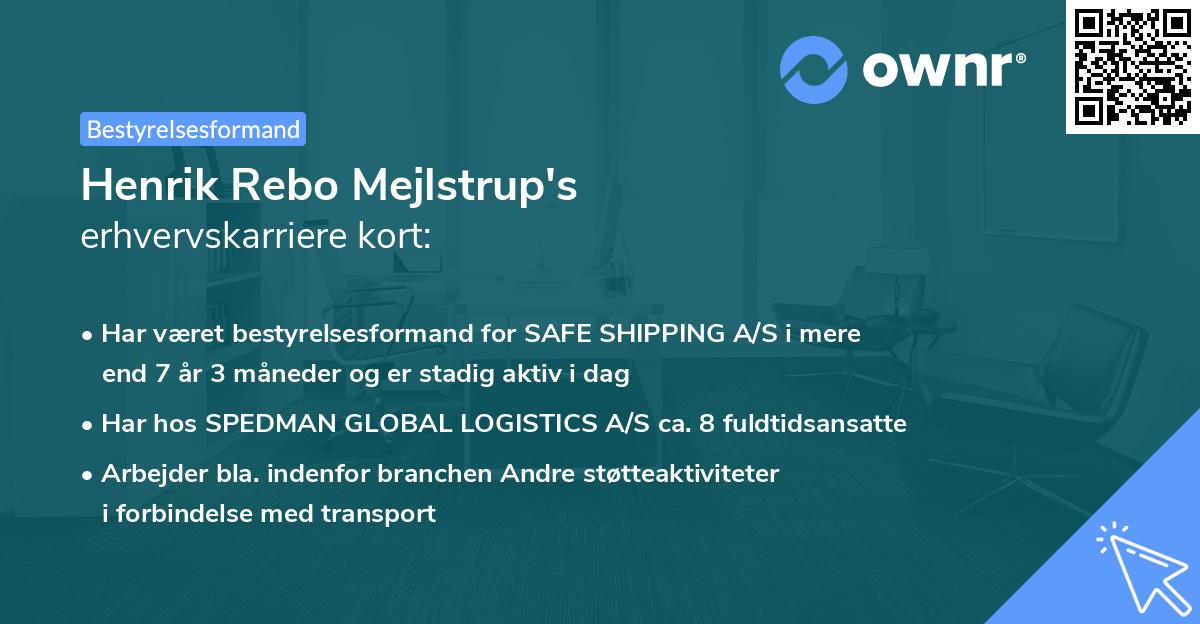 Henrik Rebo Mejlstrup's erhvervskarriere kort