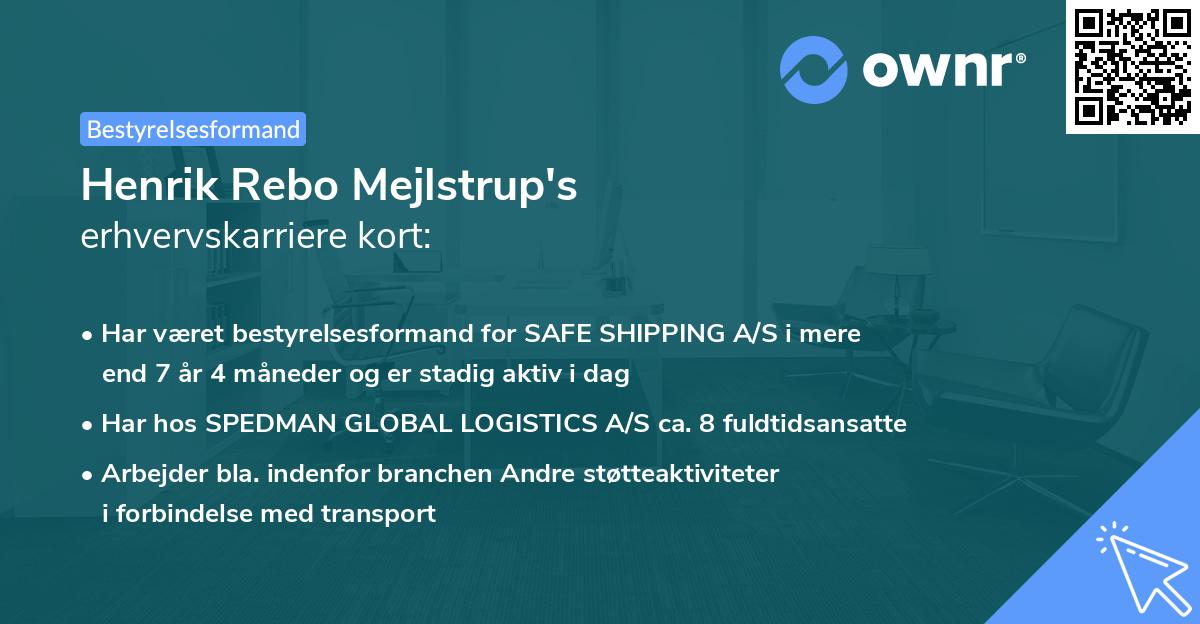 Henrik Rebo Mejlstrup's erhvervskarriere kort
