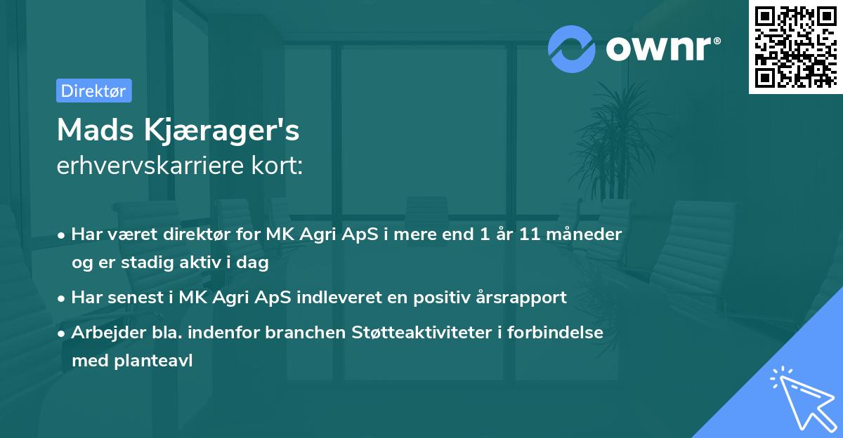 Mads Kjærager's erhvervskarriere kort