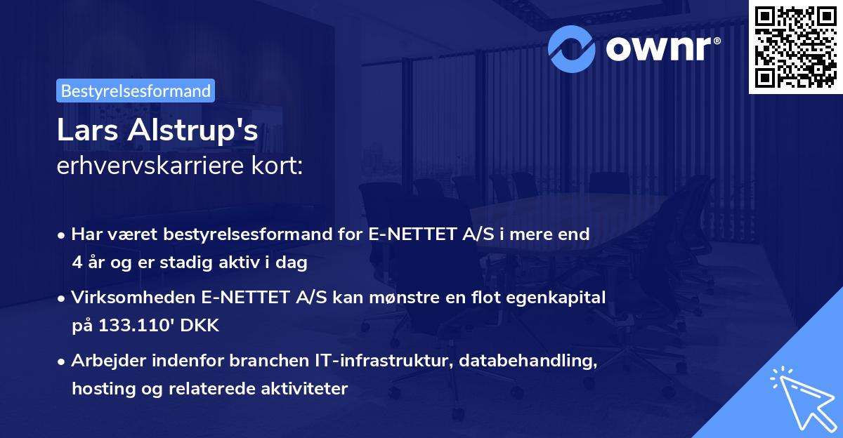 Lars Alstrup's erhvervskarriere kort