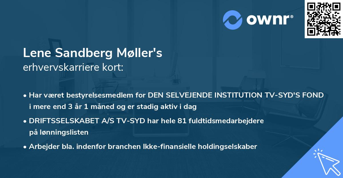 Lene Sandberg Møller's erhvervskarriere kort