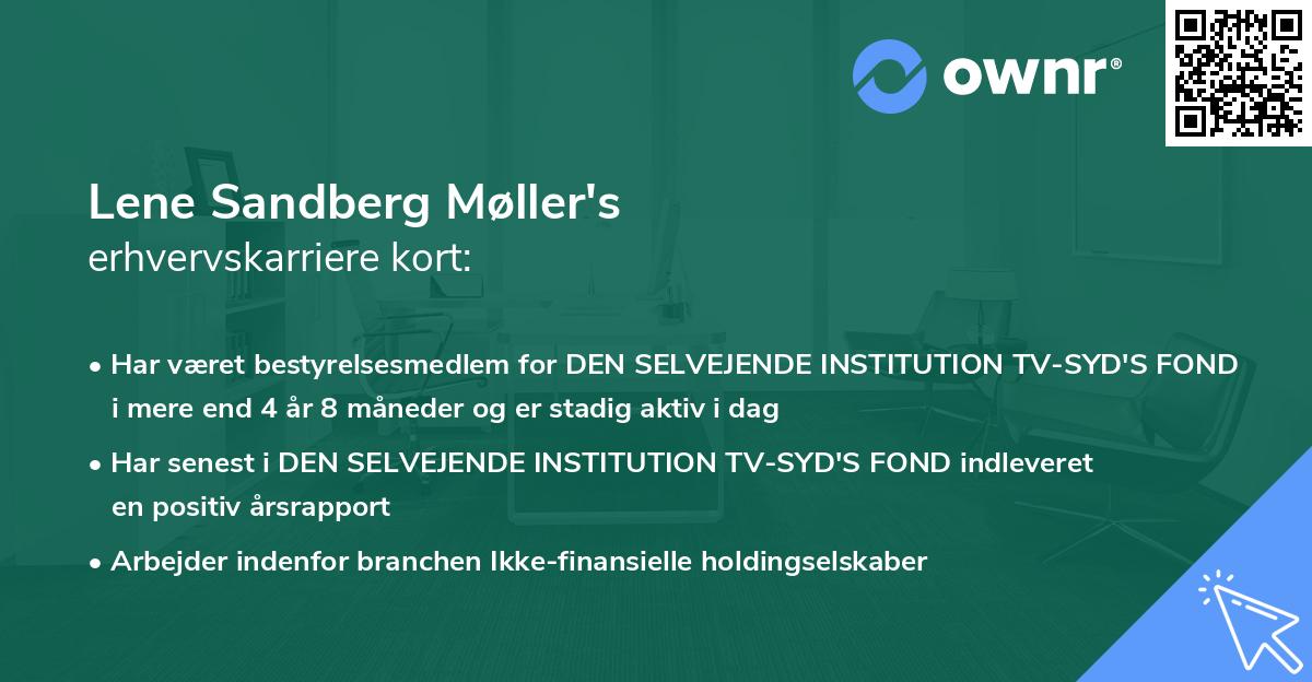 Lene Sandberg Møller's erhvervskarriere kort