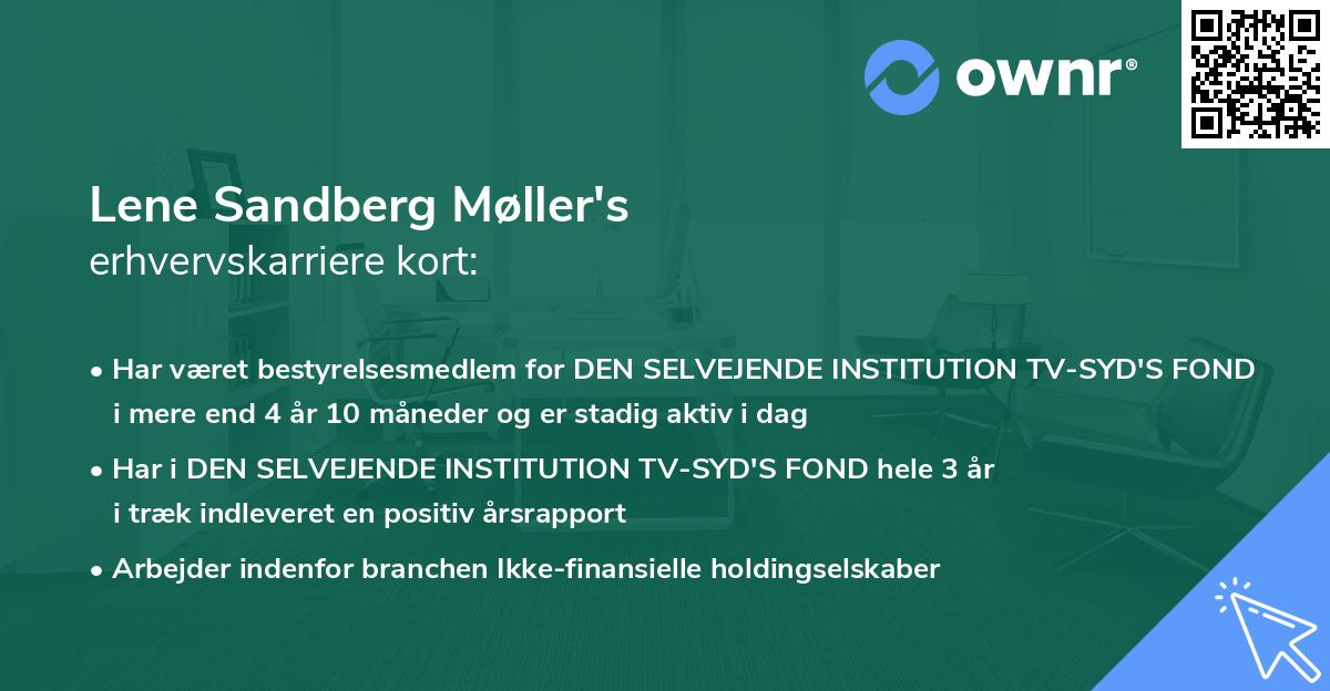 Lene Sandberg Møller's erhvervskarriere kort