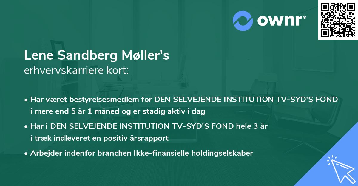 Lene Sandberg Møller's erhvervskarriere kort