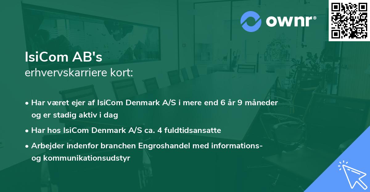 IsiCom AB's erhvervskarriere kort