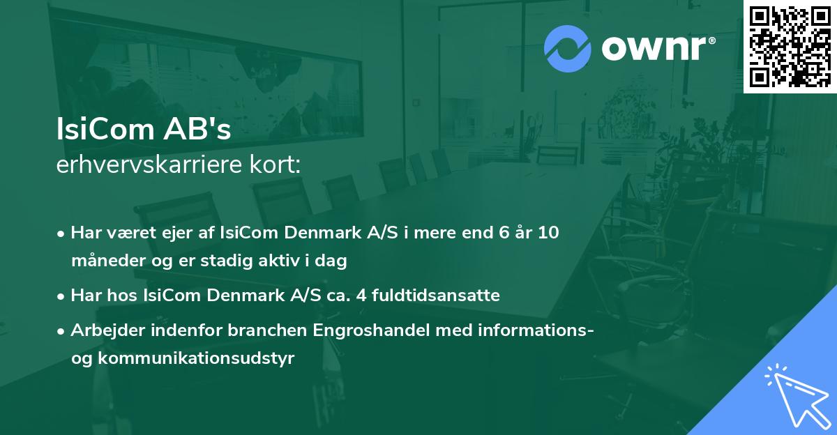 IsiCom AB's erhvervskarriere kort