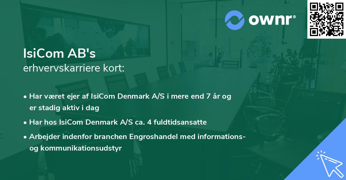 IsiCom AB's erhvervskarriere kort