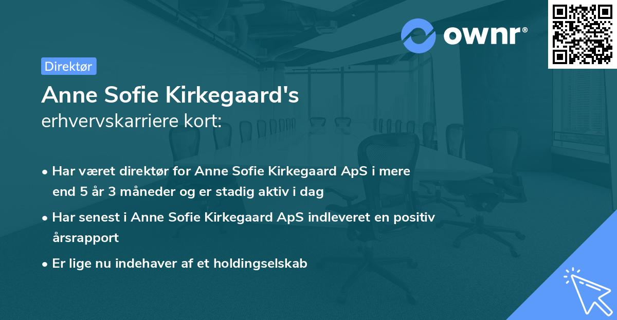 Anne Sofie Kirkegaard's erhvervskarriere kort