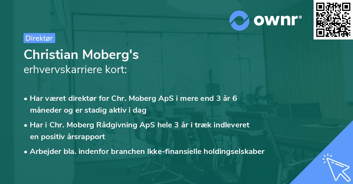 Christian Moberg's erhvervskarriere kort