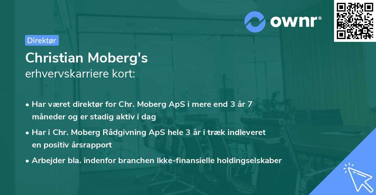 Christian Moberg's erhvervskarriere kort