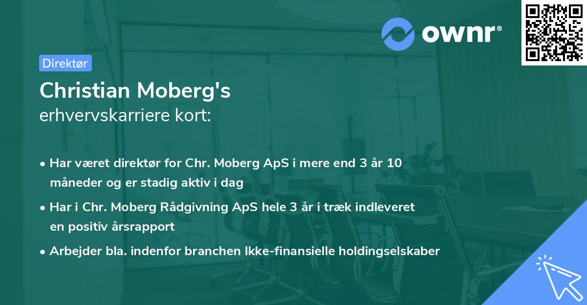 Christian Moberg's erhvervskarriere kort