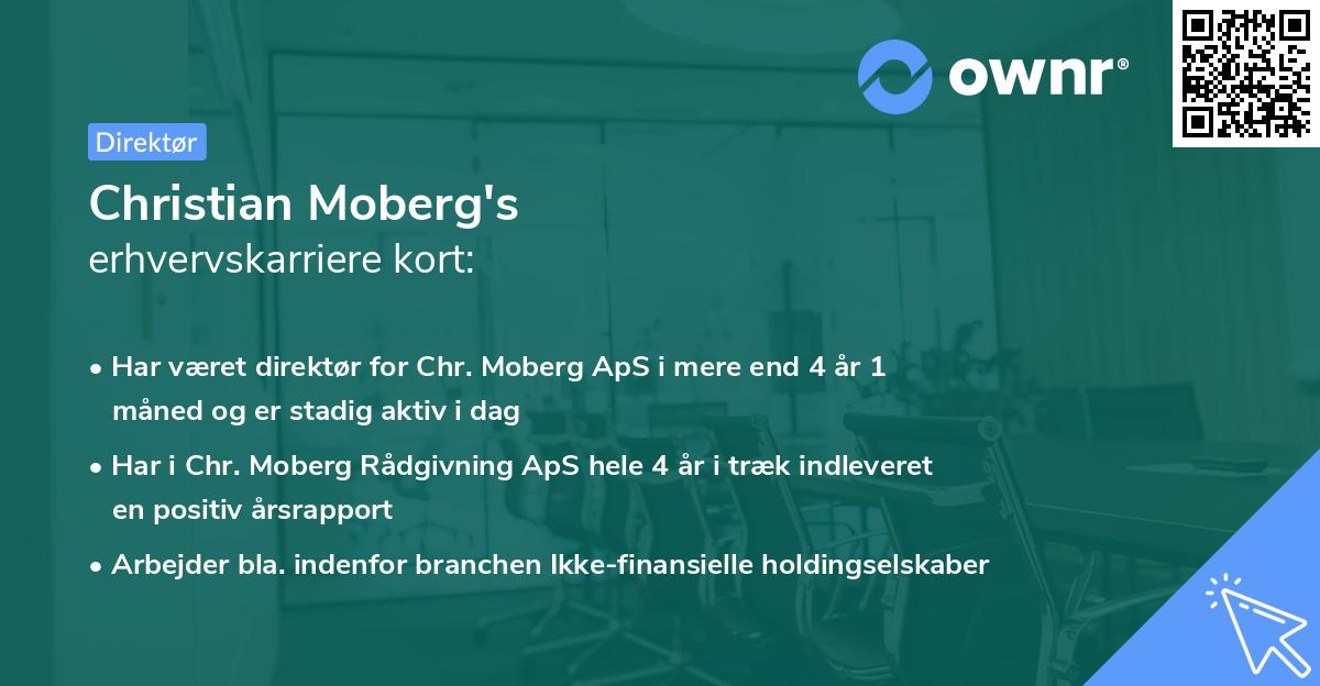 Christian Moberg's erhvervskarriere kort