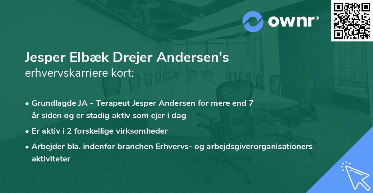 Jesper Elbæk Drejer Andersen's erhvervskarriere kort