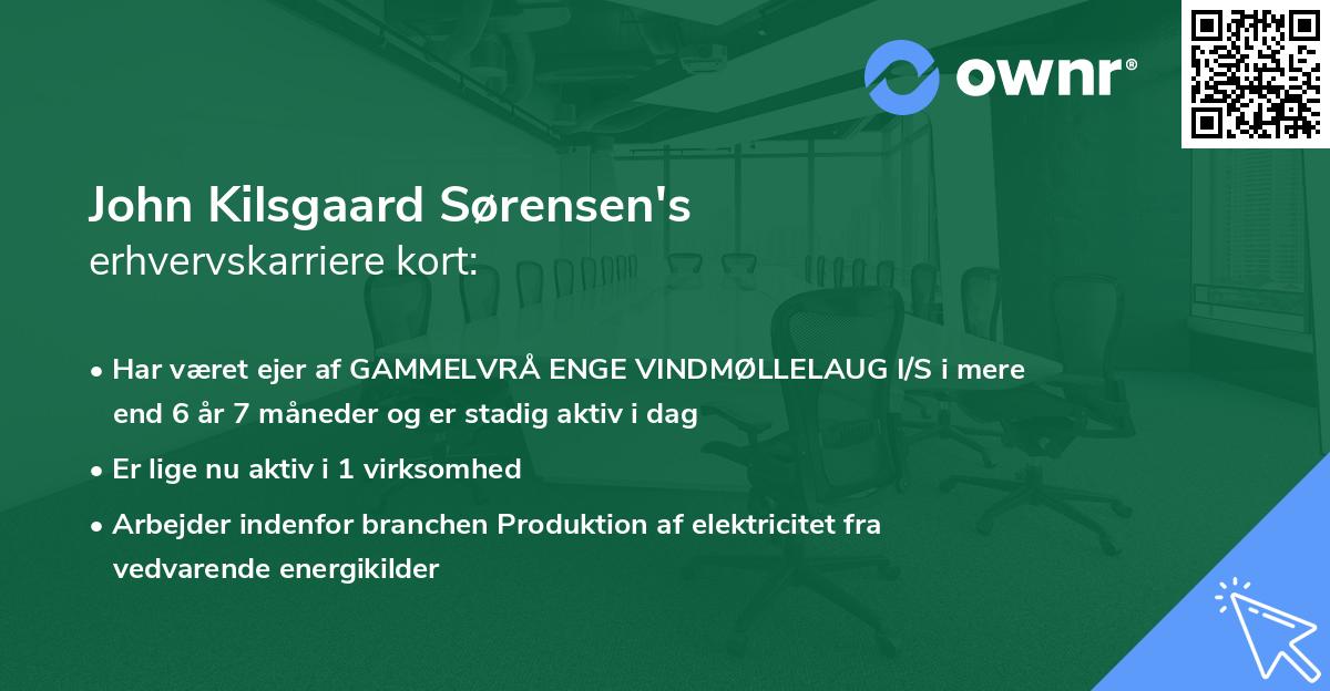 John Kilsgaard Sørensen's erhvervskarriere kort
