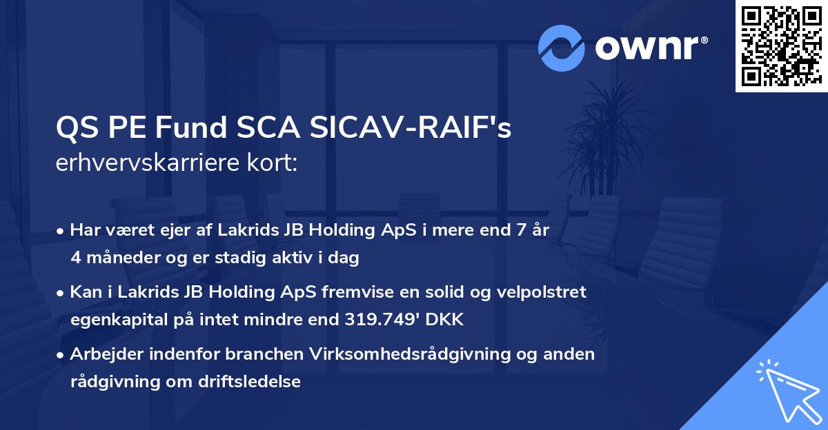QS PE Fund SCA SICAV-RAIF's erhvervskarriere kort