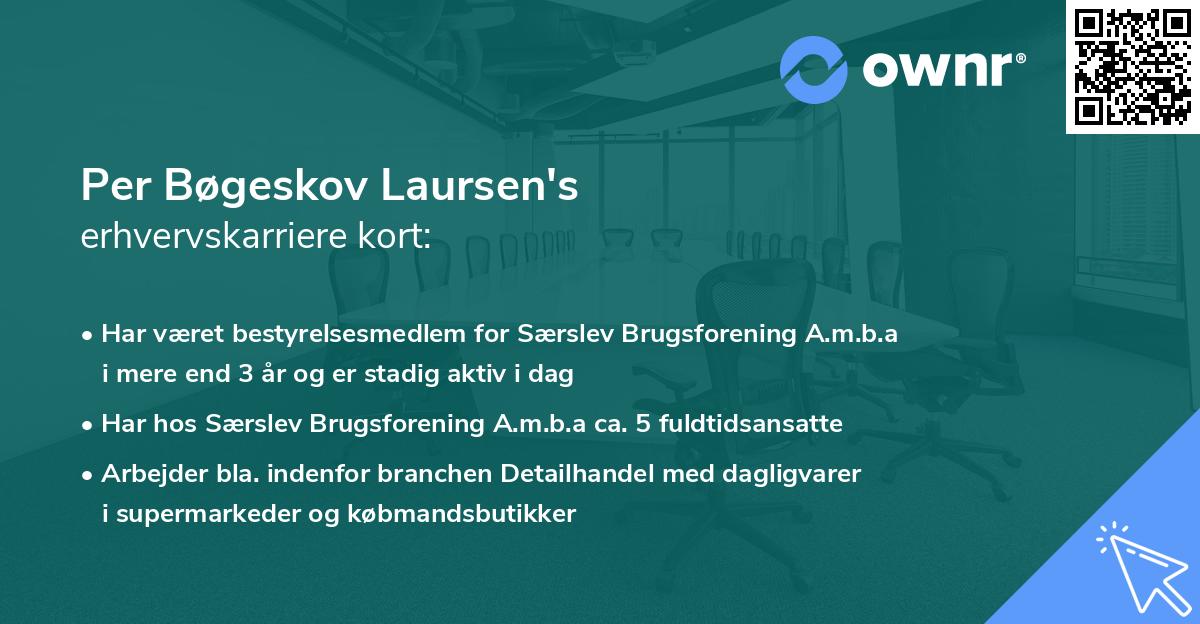 Per Bøgeskov Laursen's erhvervskarriere kort