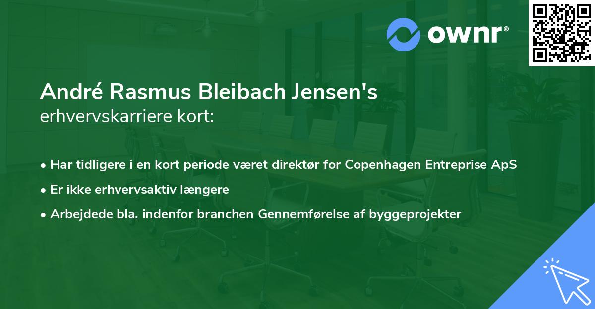 André Rasmus Bleibach Jensen's erhvervskarriere kort