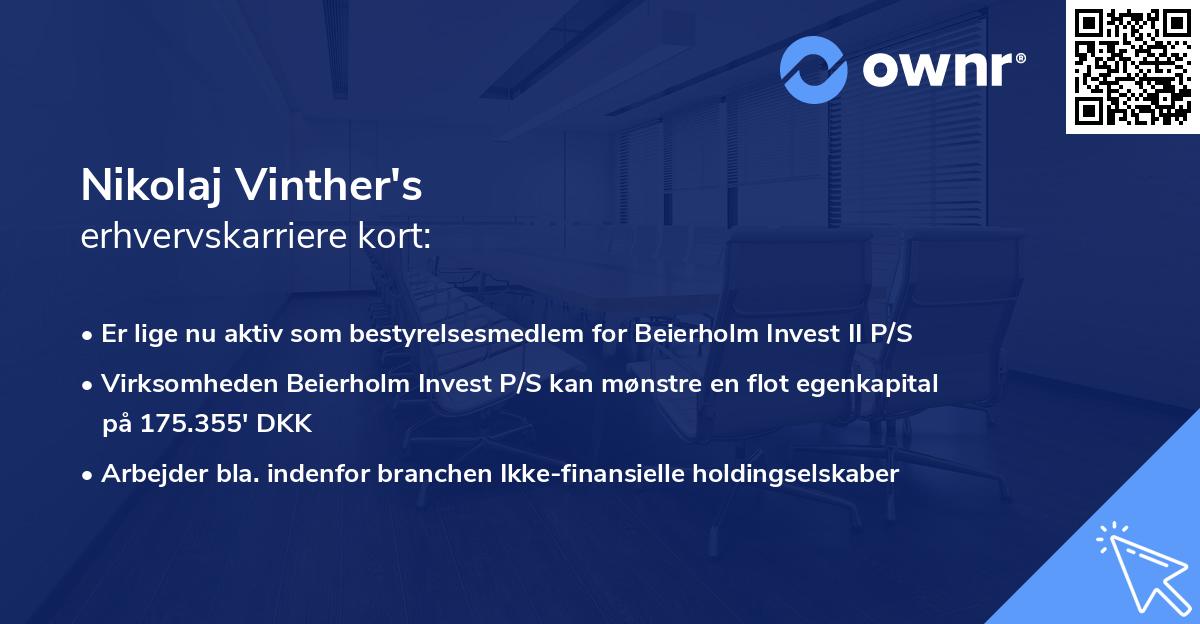 Nikolaj Vinther's erhvervskarriere kort