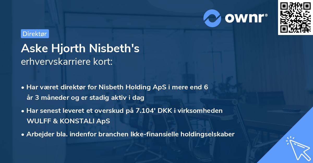 Aske Hjorth Nisbeth's erhvervskarriere kort