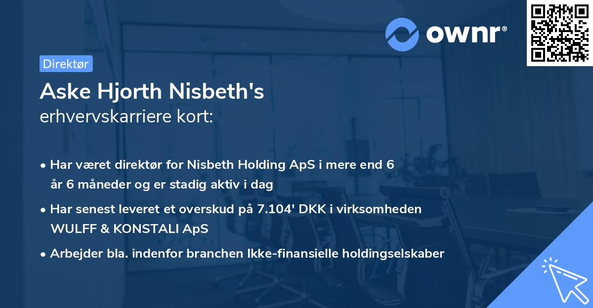 Aske Hjorth Nisbeth's erhvervskarriere kort