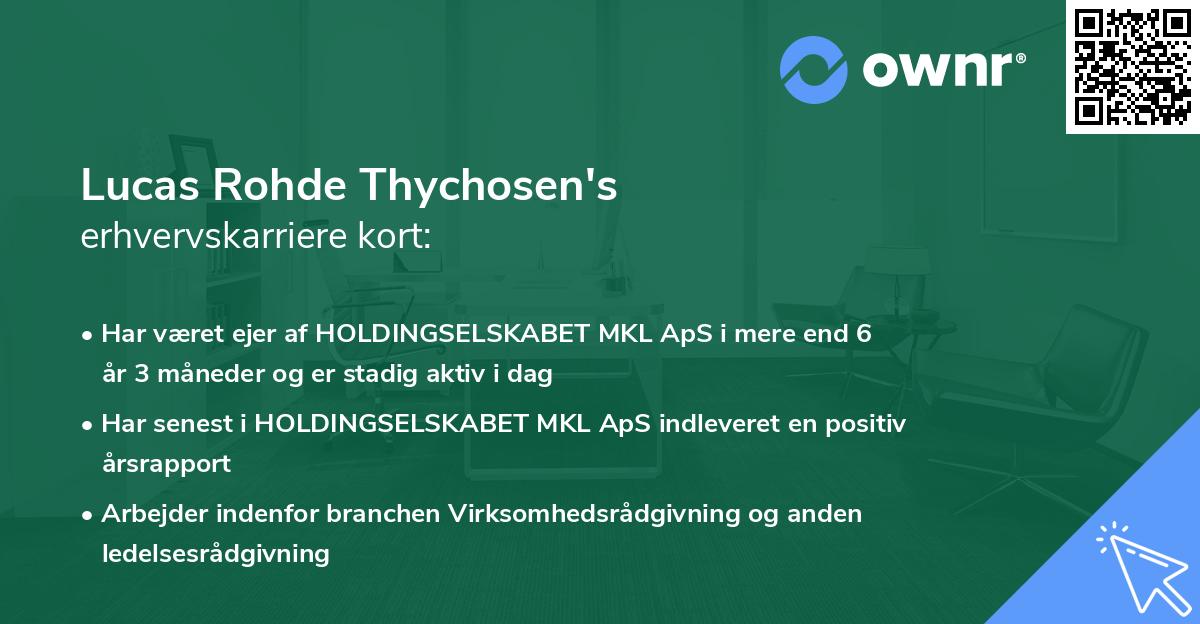 Lucas Rohde Thychosen's erhvervskarriere kort