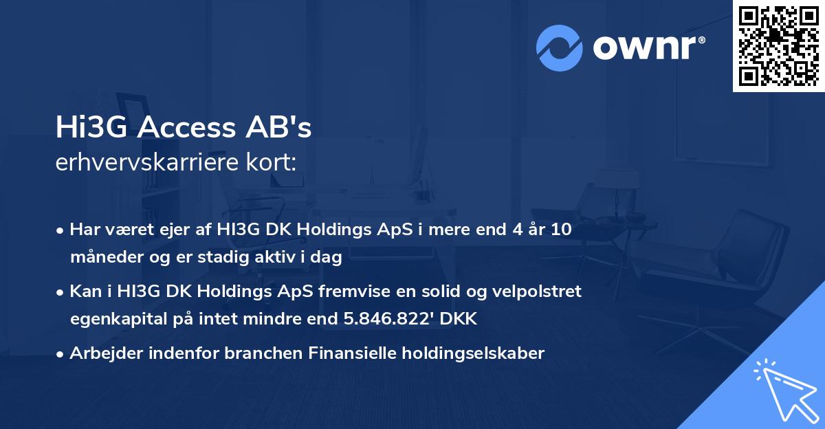 Hi3G Access AB's erhvervskarriere kort