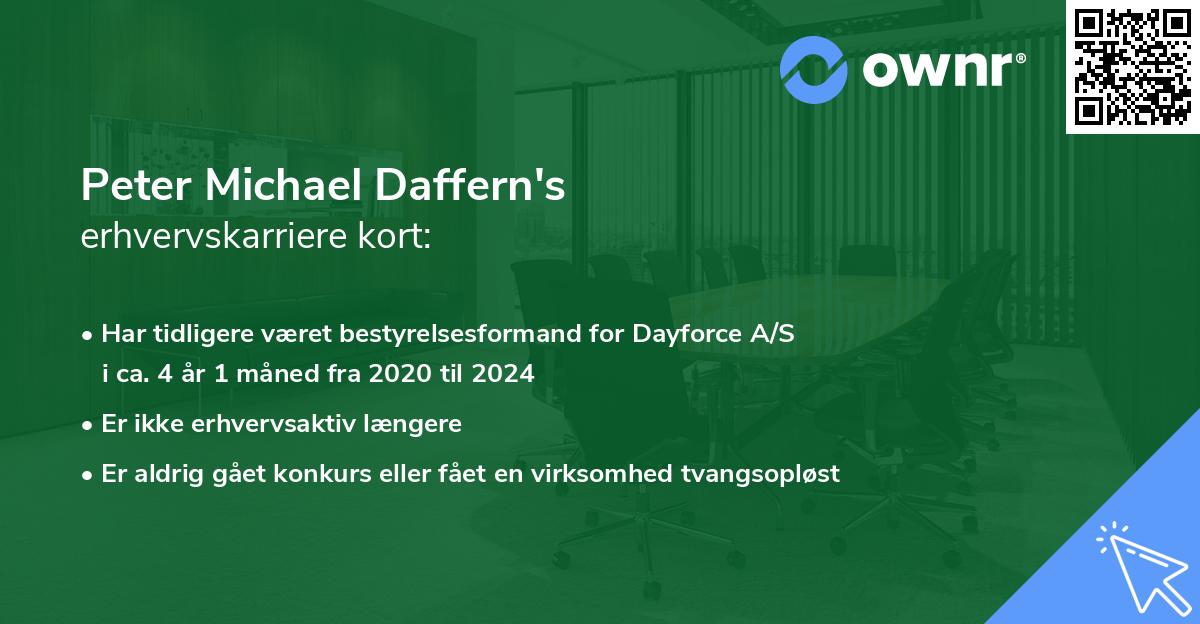 Peter Michael Daffern's erhvervskarriere kort
