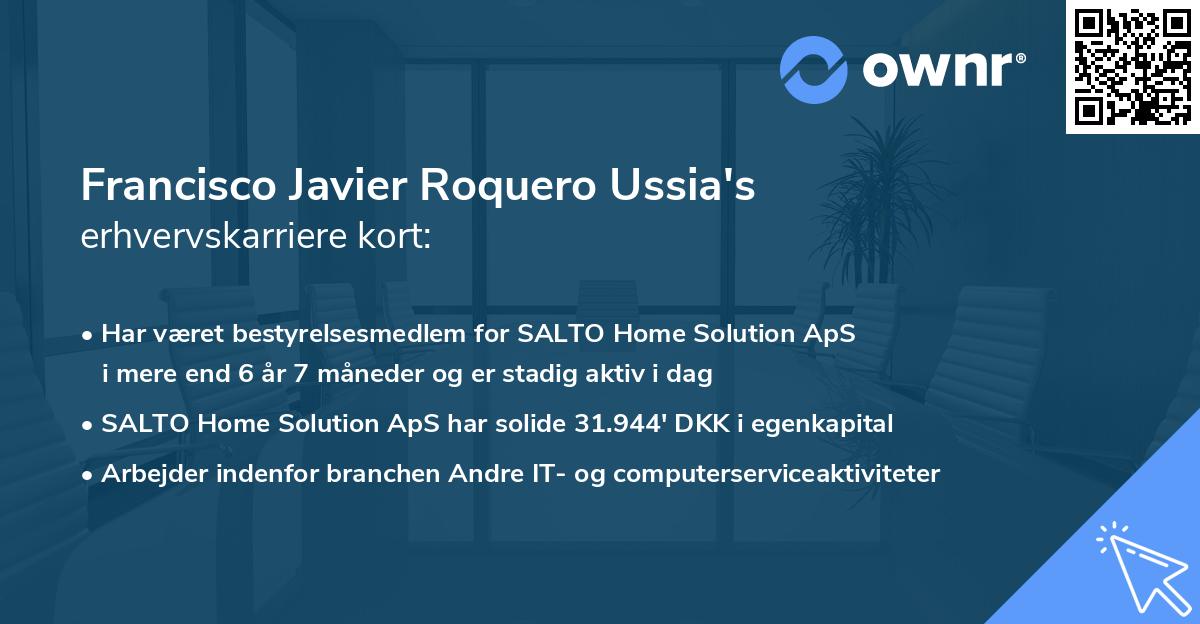 Francisco Javier Roquero Ussia's erhvervskarriere kort