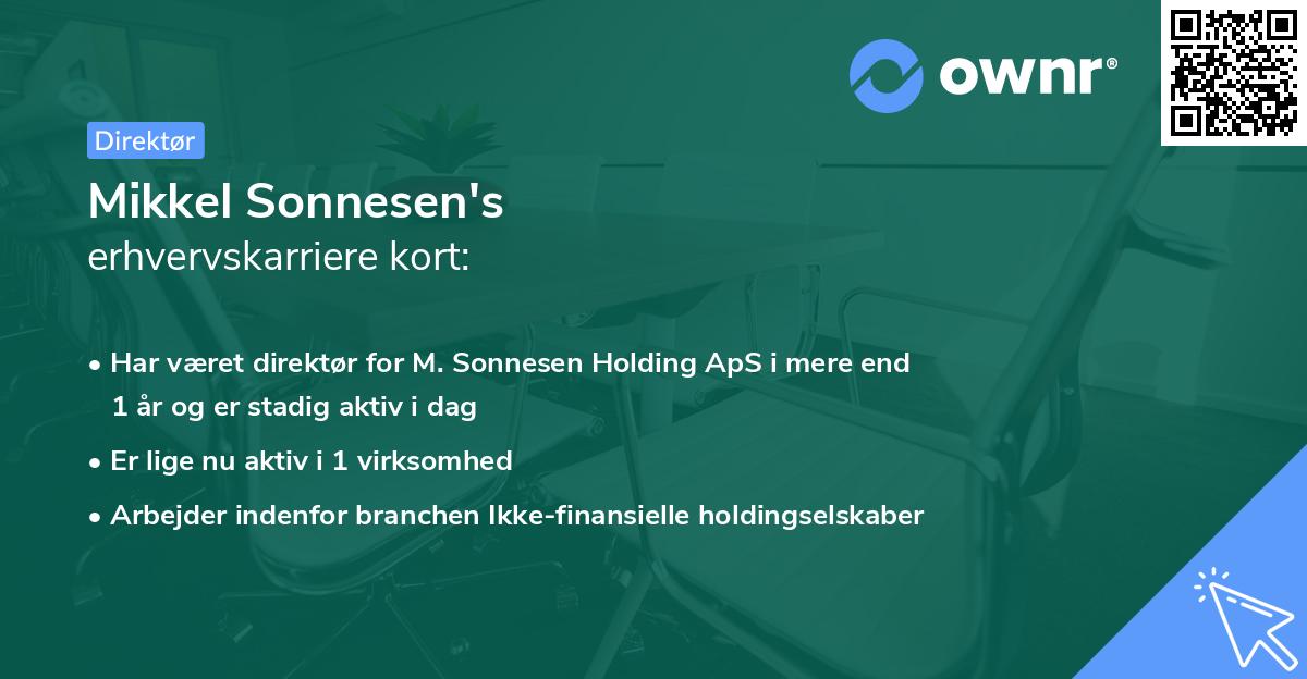 Mikkel Sonnesen's erhvervskarriere kort