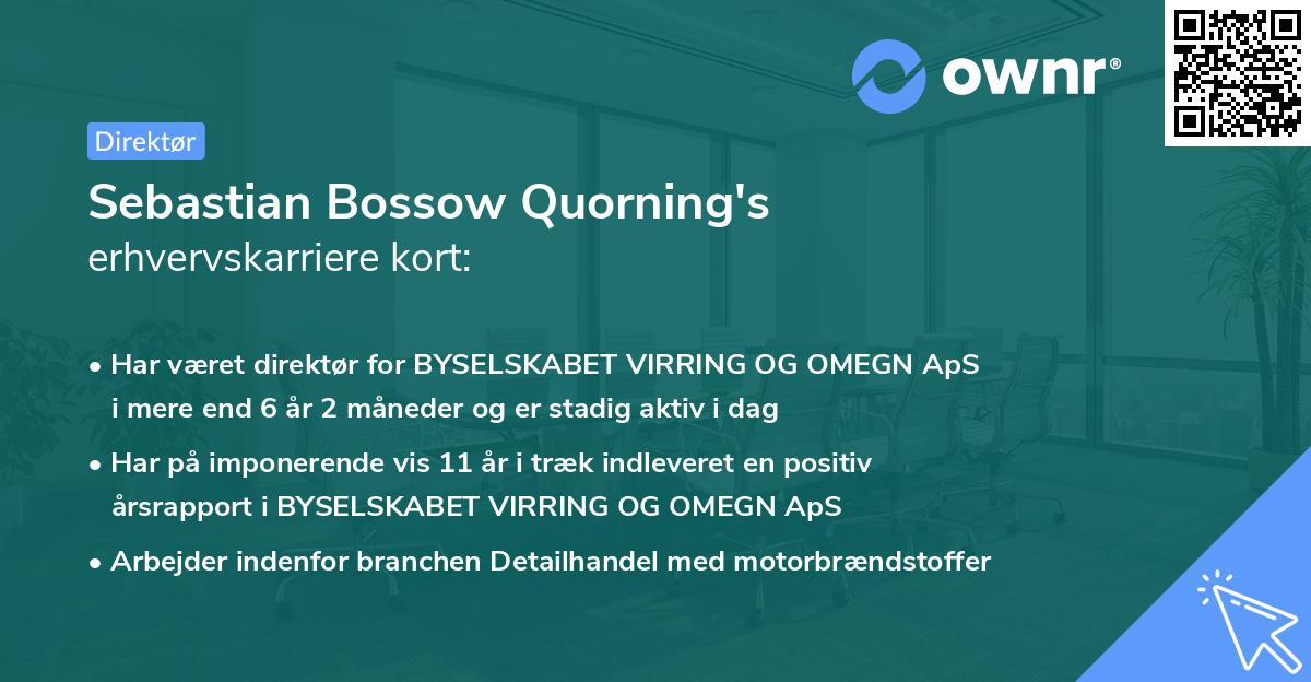 Sebastian Bossow Quorning's erhvervskarriere kort
