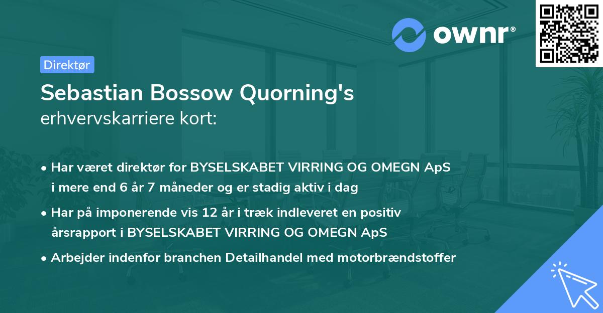 Sebastian Bossow Quorning's erhvervskarriere kort