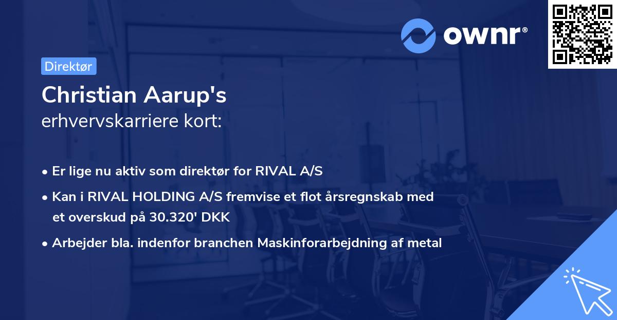 Christian Aarup's erhvervskarriere kort