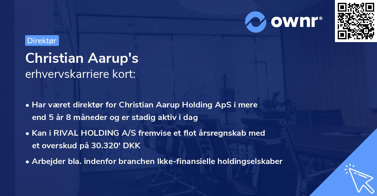 Christian Aarup's erhvervskarriere kort