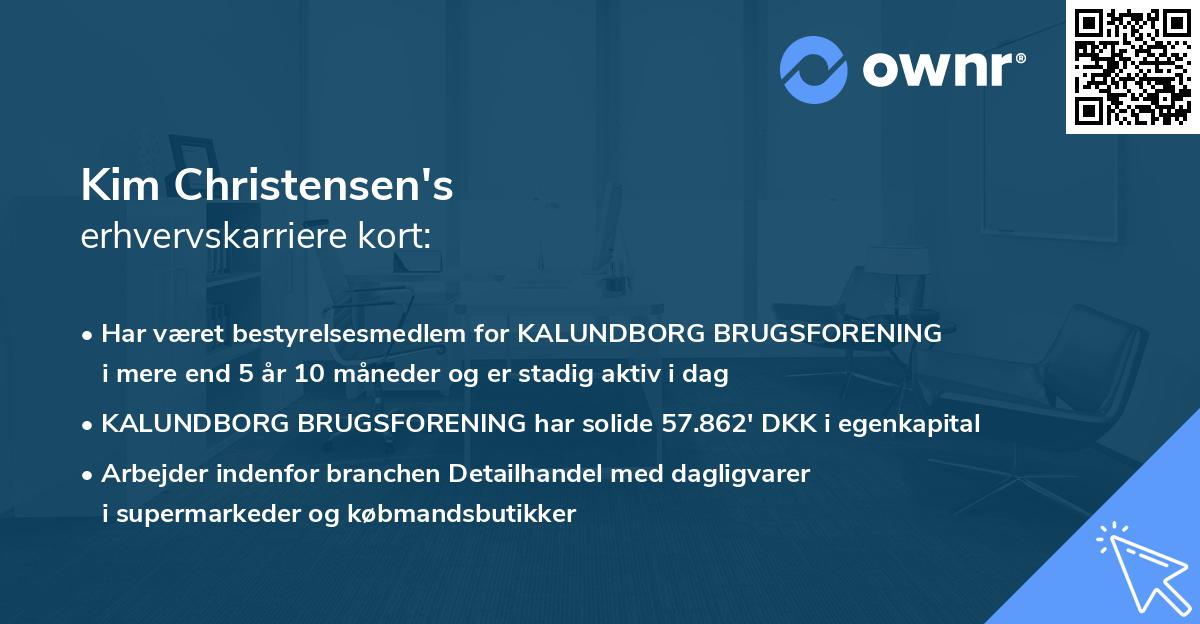 Kim Christensen's erhvervskarriere kort