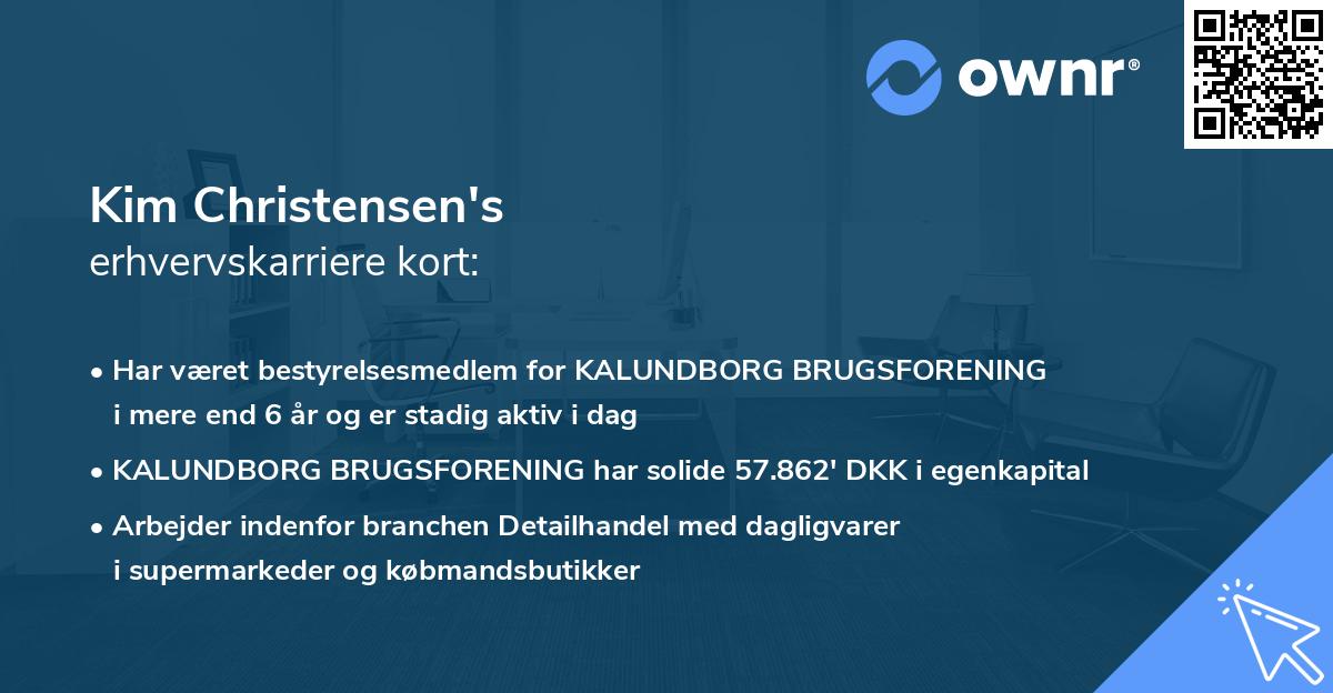 Kim Christensen's erhvervskarriere kort