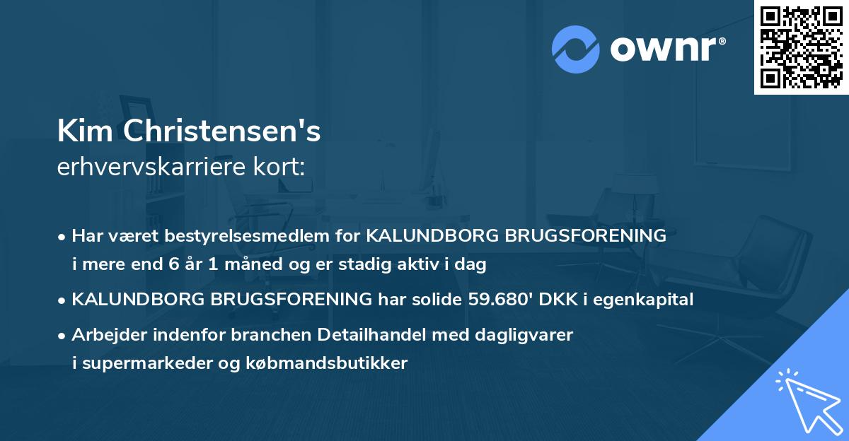 Kim Christensen's erhvervskarriere kort